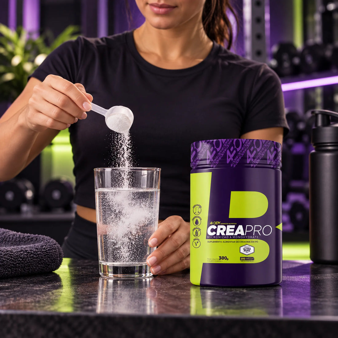 Creatina Monohidratada Creapro 300g - Micronizada 200 Mesh Ultra Pure - 4Body Nutrition