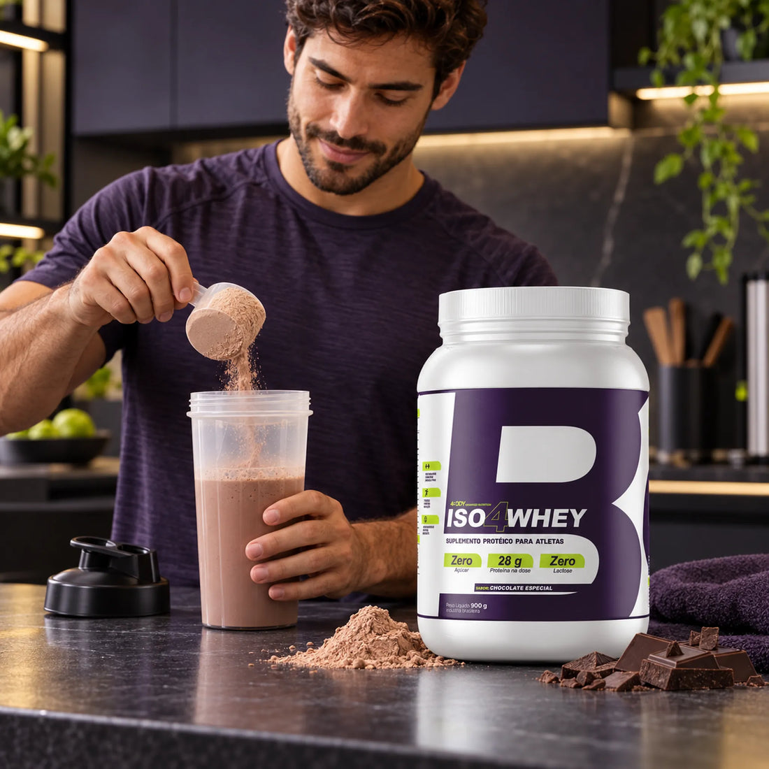 ISO4WHEY 900g - Whey Isolado Zero Lactose com 28g de Proteína - 4Body Nutrition