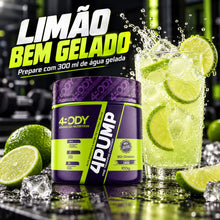 Carregar imagem no visualizador da galeria, Pré-treino 4Pump 100g sabor limão preparado com água gelada