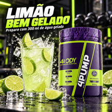 Carregar imagem no visualizador da galeria, Pré-treino 4Pump 300g sabor limão preparado com água gelada