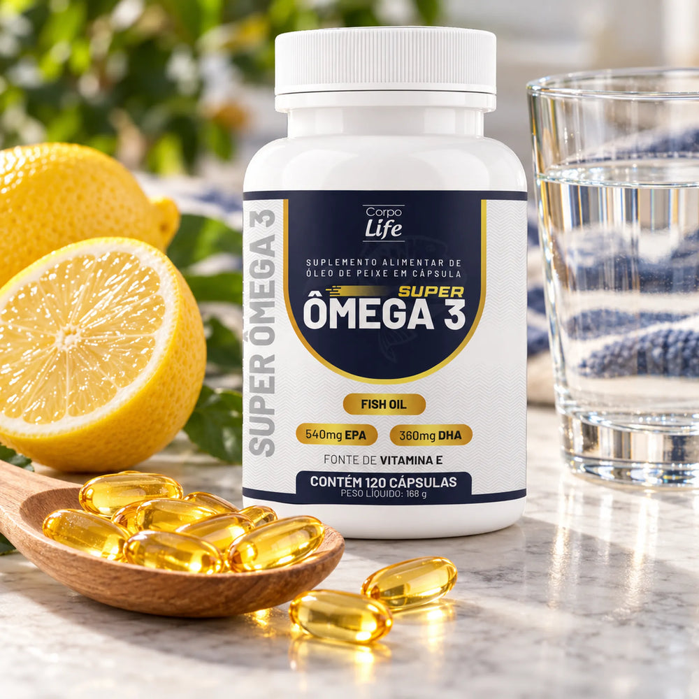 Super Ômega 3 Corpo Life 120 cápsulas Fish Oil 540 mg EPA 360 mg DHA com Vitamina E