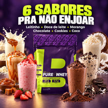 Carregar imagem no visualizador da galeria, Whey protein concentrado 4Body nos sabores leitinho, doce de leite, morango, chocolate, cookies e coco