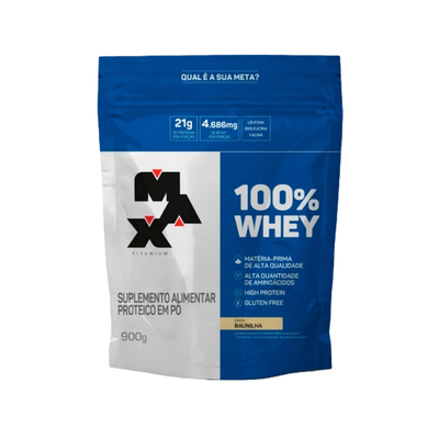 100% Whey Protein 900g Max titanium - Body Suplementos