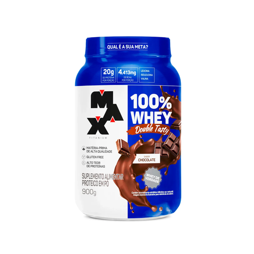 100% Whey Double Tasty 900g Max Titanium, Chocolate