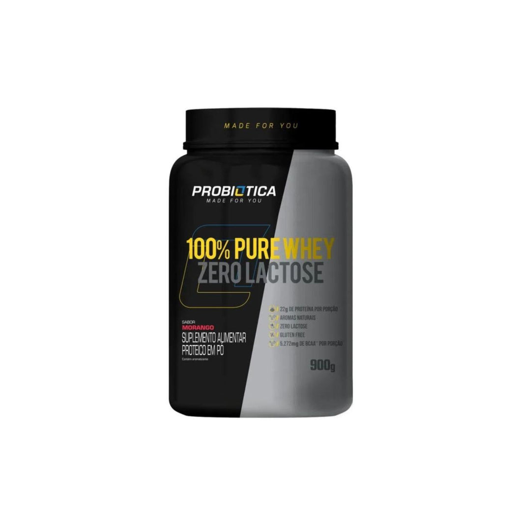 100% Pure Whey Zero Lactose (900g) Probiótica - Body Suplementos
