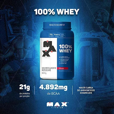 100% Whey Protein P 900g Max titanium - Body Suplementos