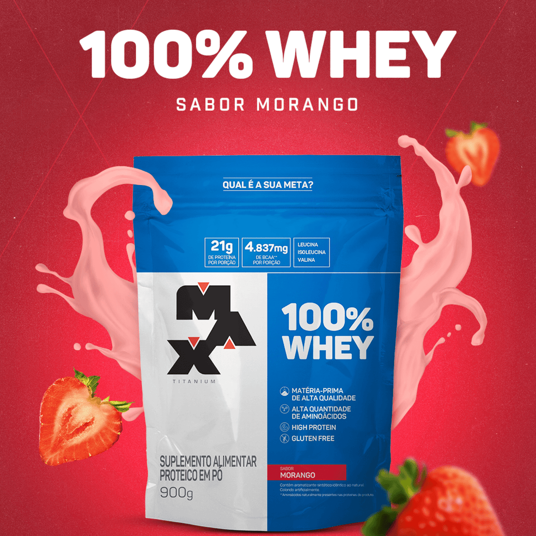 100% Whey Protein 900g Max titanium - Body Suplementos