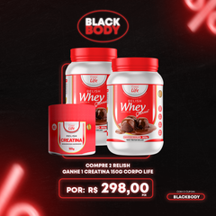 Kit Ganho de Massa: Compre 2 Relish Whey e ganhe 1 creatina 300g corpo life 100% pura