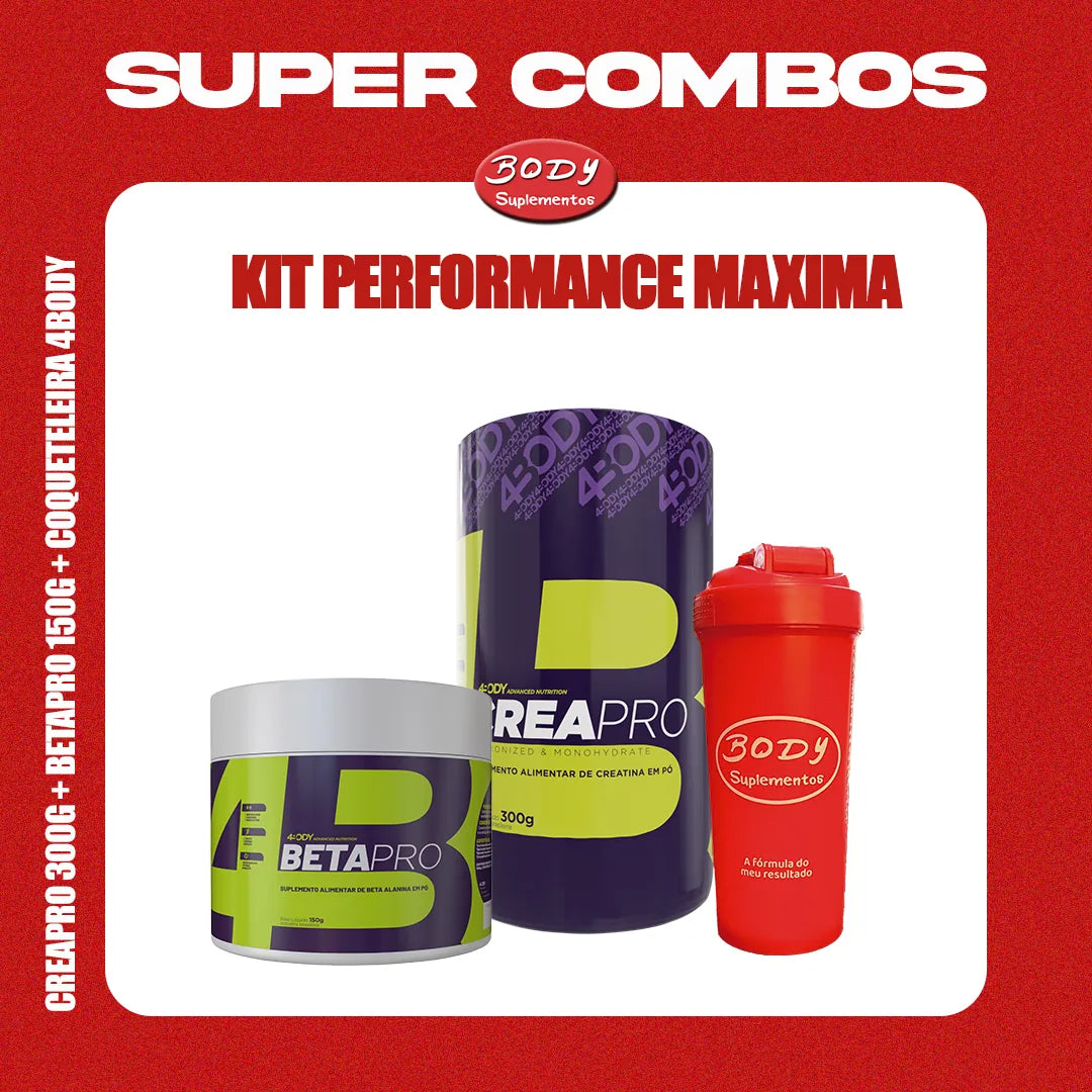 Kit com 2 unidades: Creatina Creapro 300g e Beta Pro 150g 4Body Nutrition