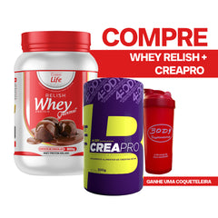 Combo Ganho de Massa Ganhe Coqueteleira de Brinde: Relish + Creatina Creapro 300g