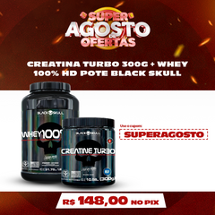 Combo Black Skull: Whey 100% HD + Creatina Turbo 300g