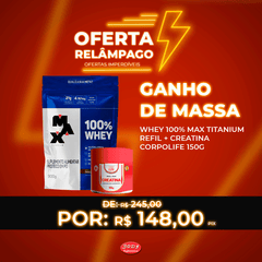 Kit 100% Whey + Creatina 150g Corpo life 100% Pura