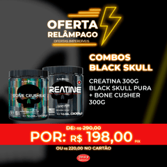 Combo Black Skull: Creatina 300g 100% pura + Bone cusher 300g