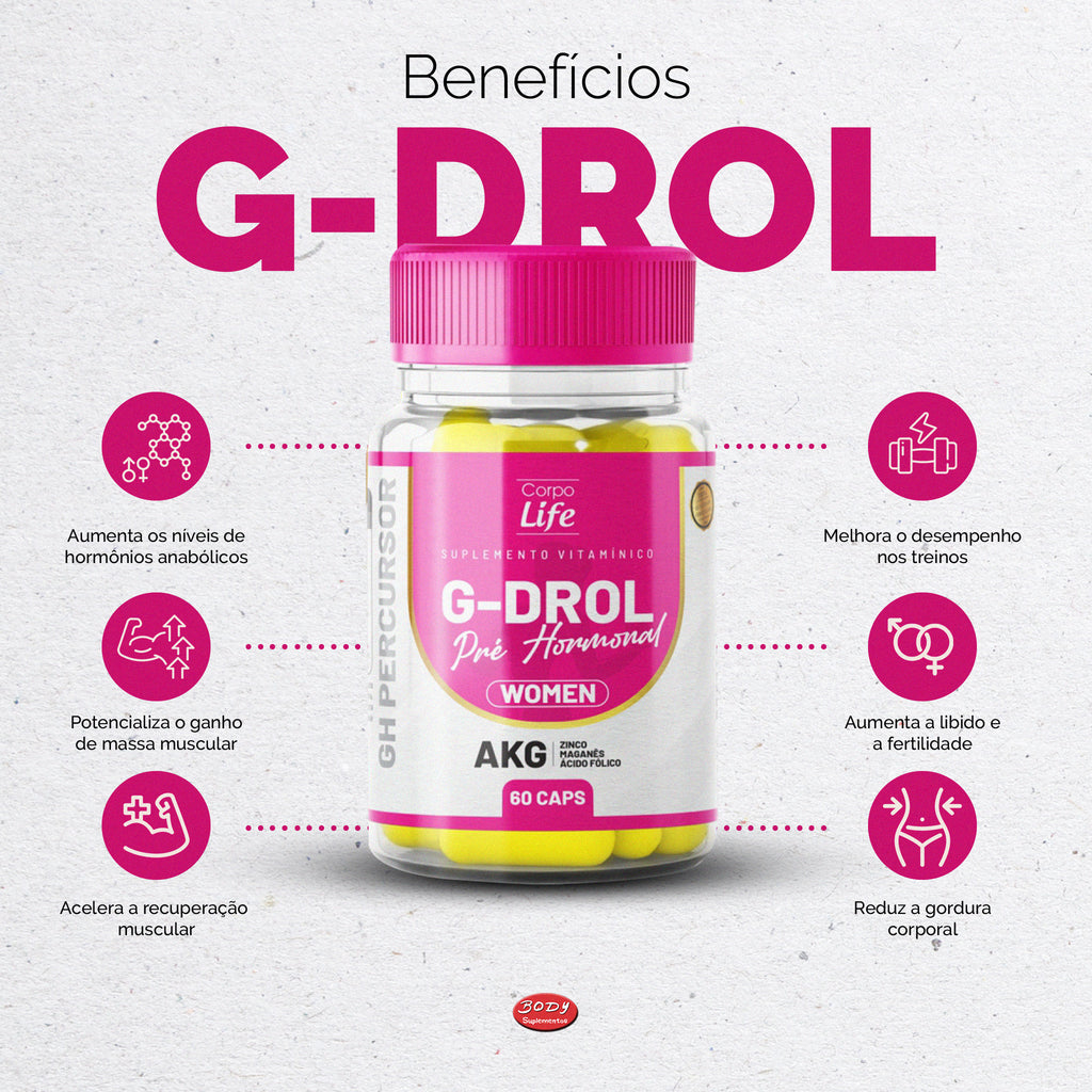 Combo Performance Feminina: Whey Relish feminna 900 g + G-Drol Woman 60 cápsulas Corpo Life Corpo Life - imagem 4