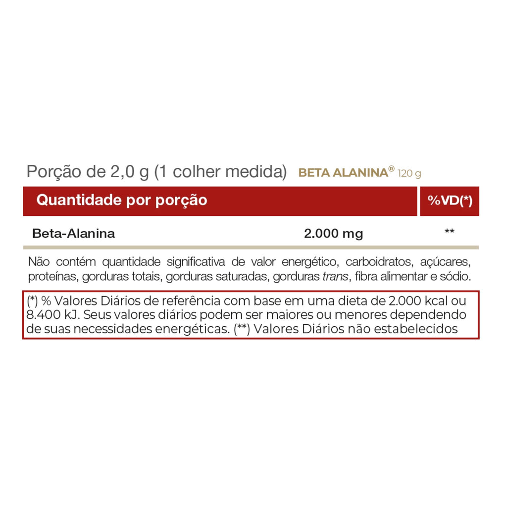 Beta Alanina - 120g - Vitafor - Body Suplementos
