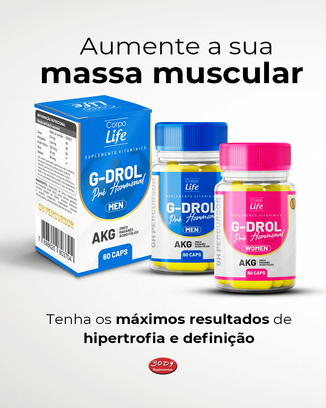 G-Drol Man 60 caps - Corpo Life - Body Suplementos