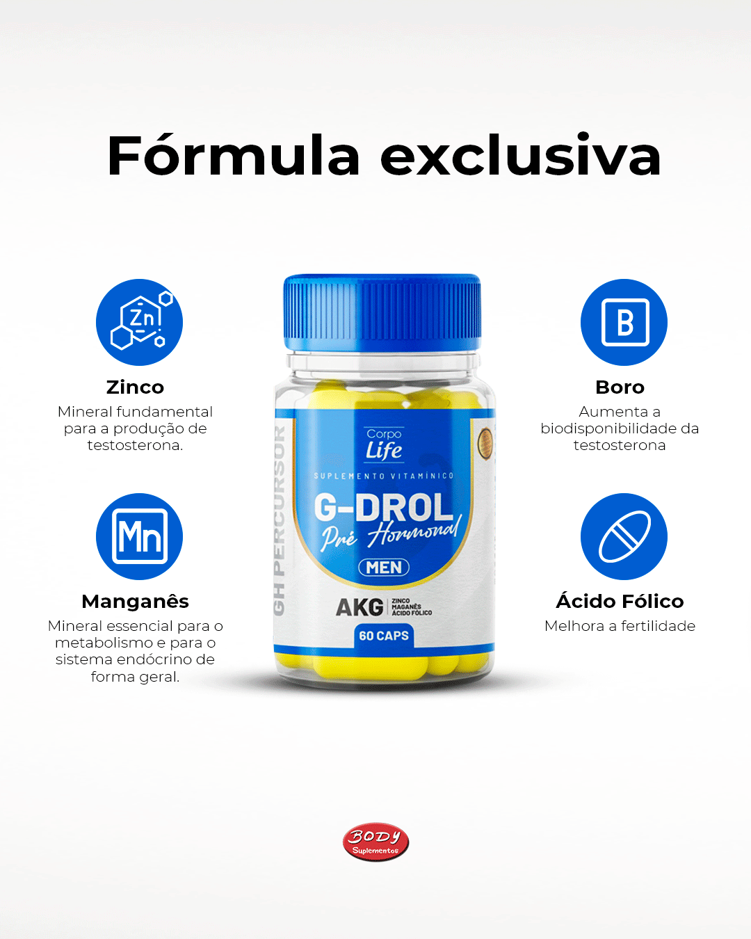 G-Drol Man 60 caps - Corpo Life - Body Suplementos