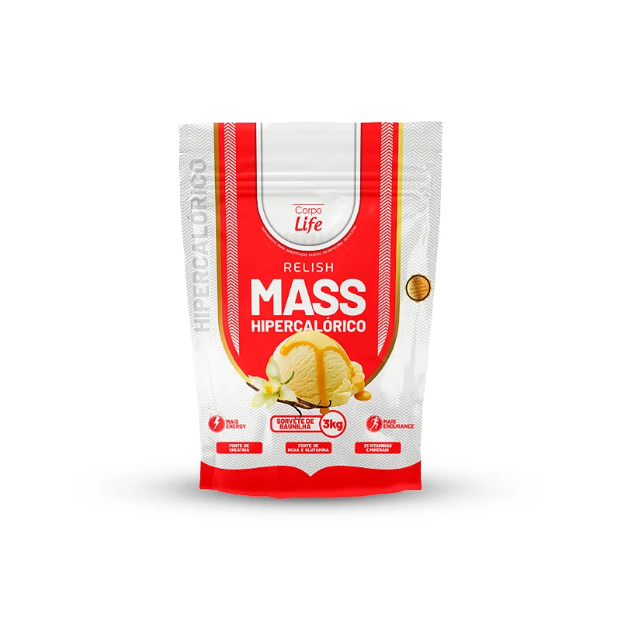 Relish Mass 3kg Corpo Life - hipercalorico