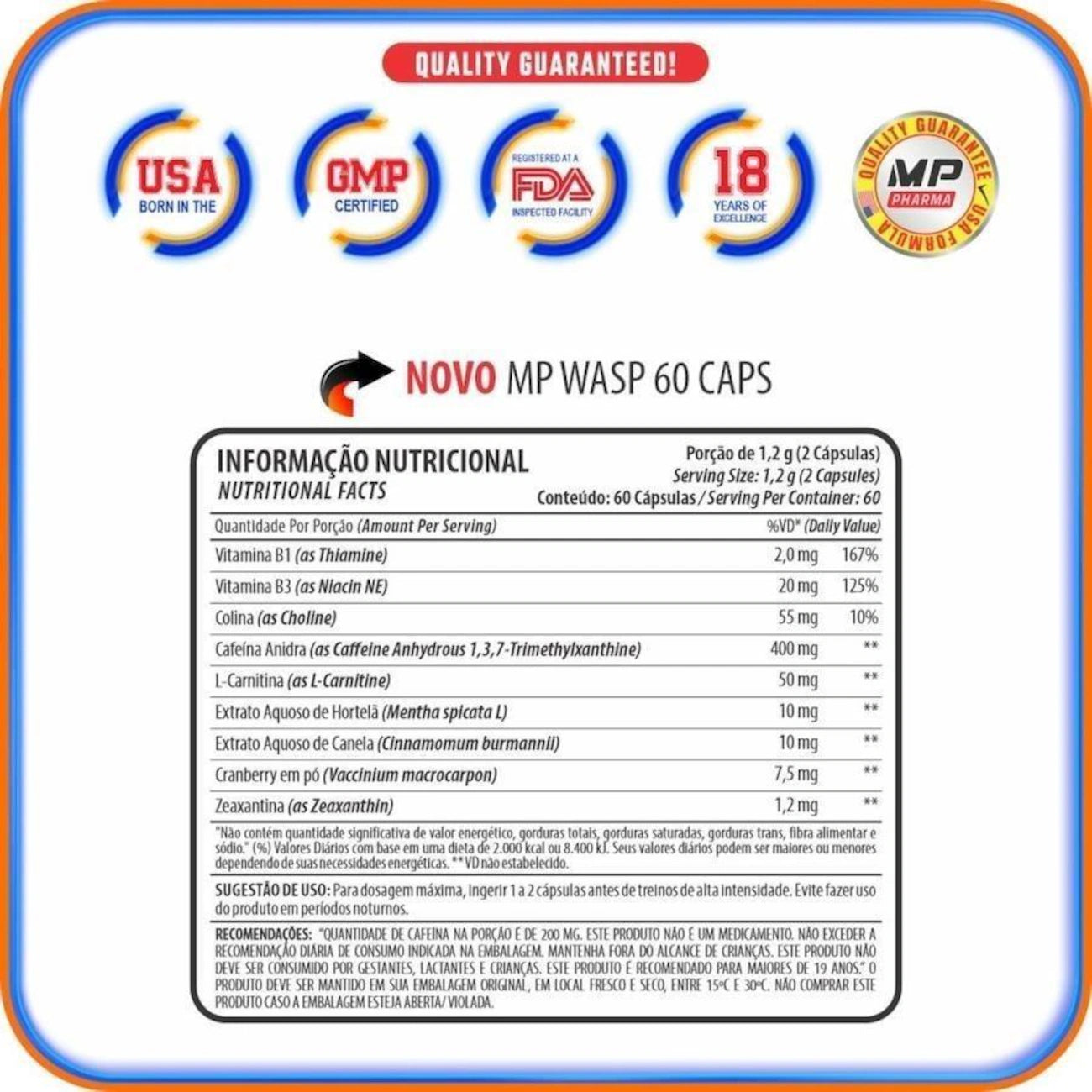 Wasp - Termogênico Ultra Potente Maxeffect Pharma - 60 Cápsula