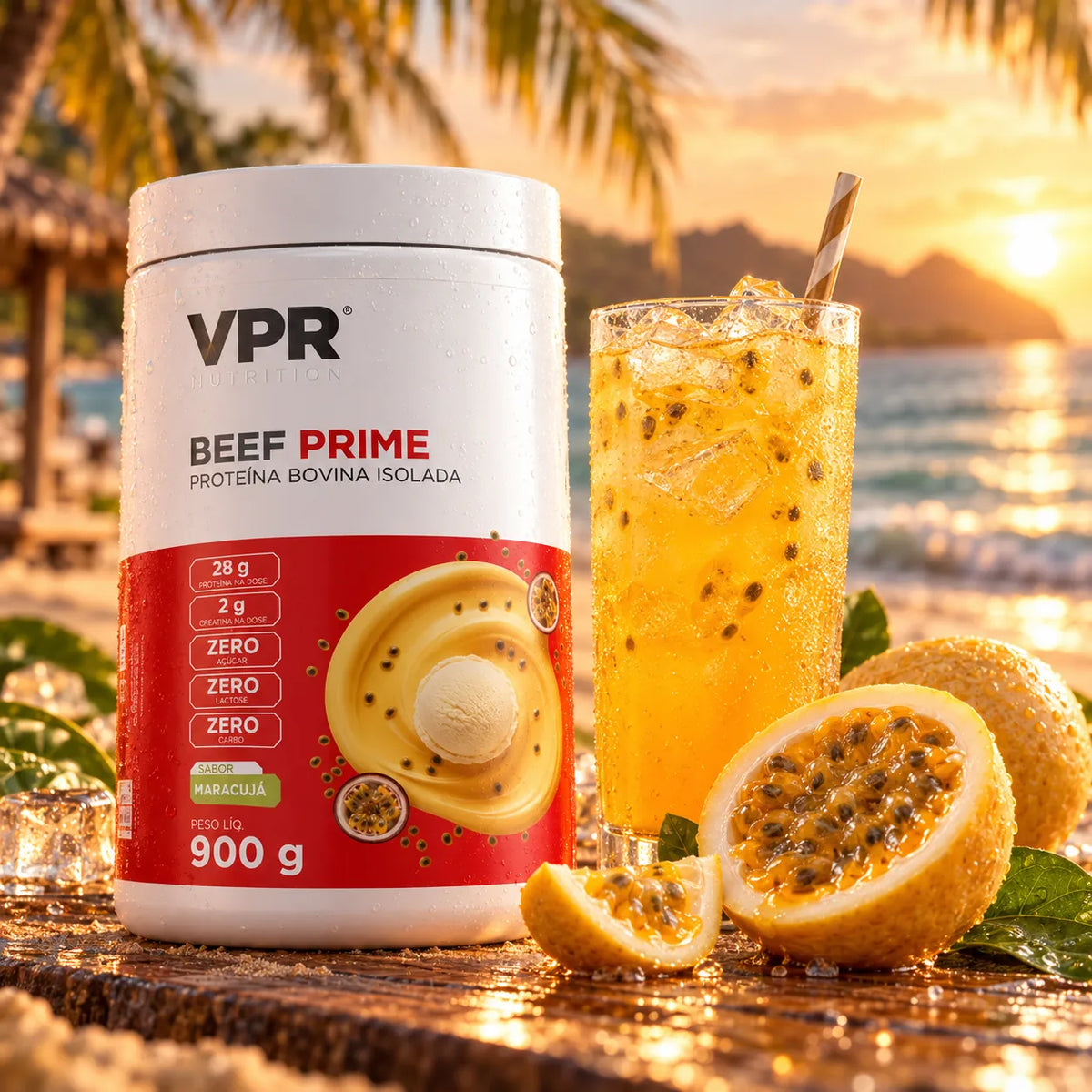 Beef Prime 900g Proteína da Carne Zero Lactose com creatina| VPR Nutrition, Maracujá