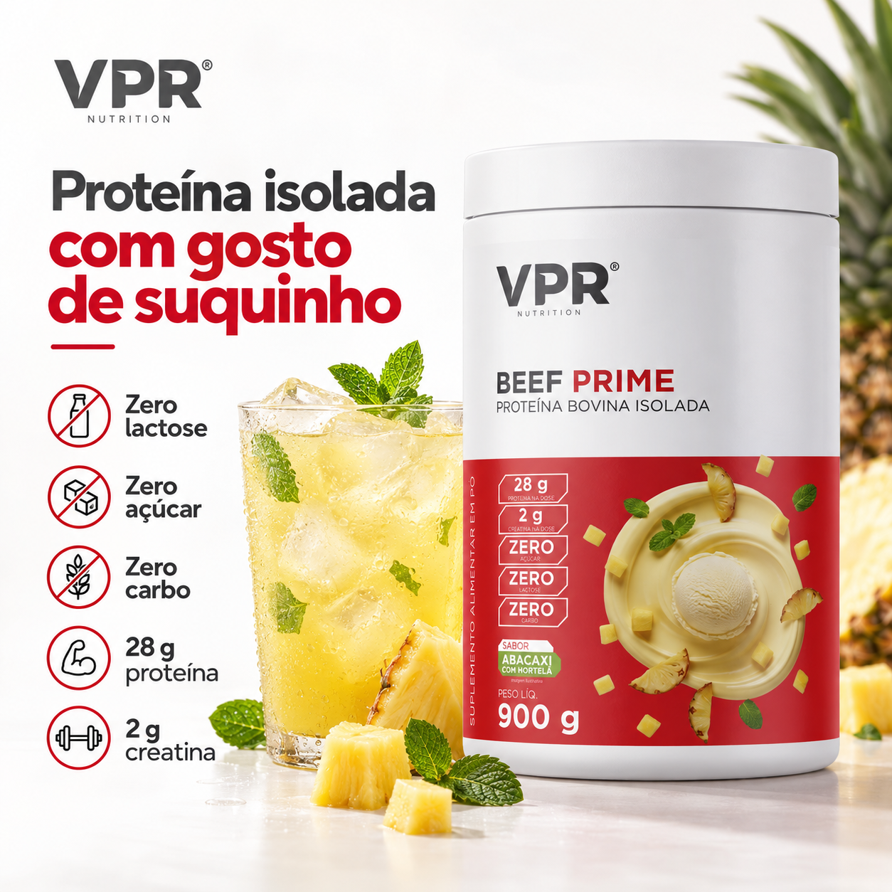Beef Prime 900g Proteína da Carne Zero Lactose com creatina| VPR Nutrition