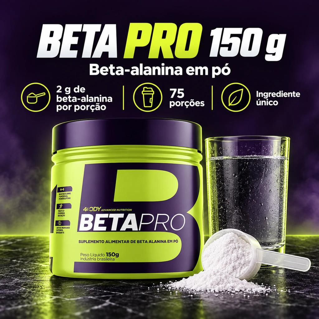 Beta-alanina em pó Beta Pro 150g 4Body com 2g por porção e 75 porções
