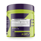 Rótulo da Beta-alanina Beta Pro 300g 4Body com tabela nutricional, modo de uso e advertências