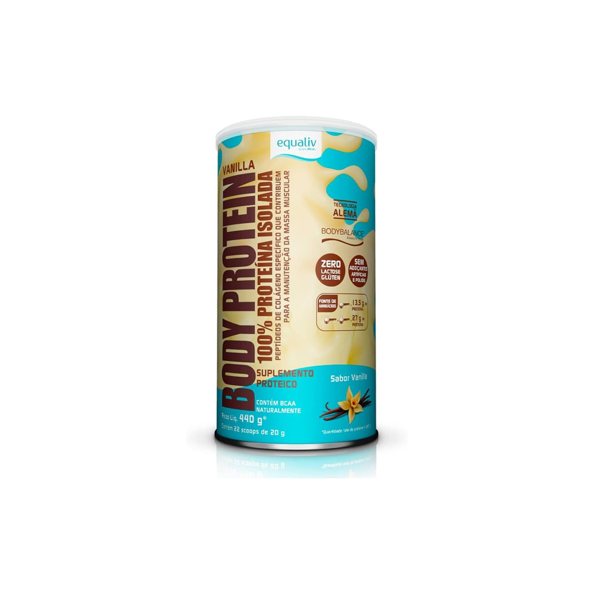 Body Protein Equaliv baunilha 440g - Proteina Zero lactose, foto 1