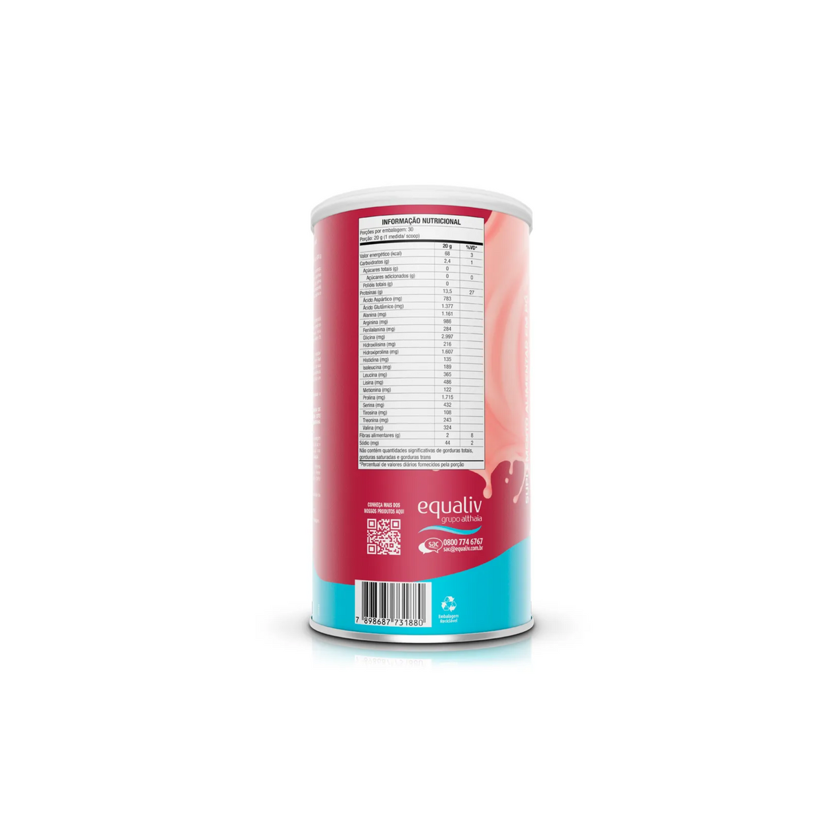 Body Protein Equaliv red - Frutas vermelhas 600g - Proteina Zero lactose, foto 3