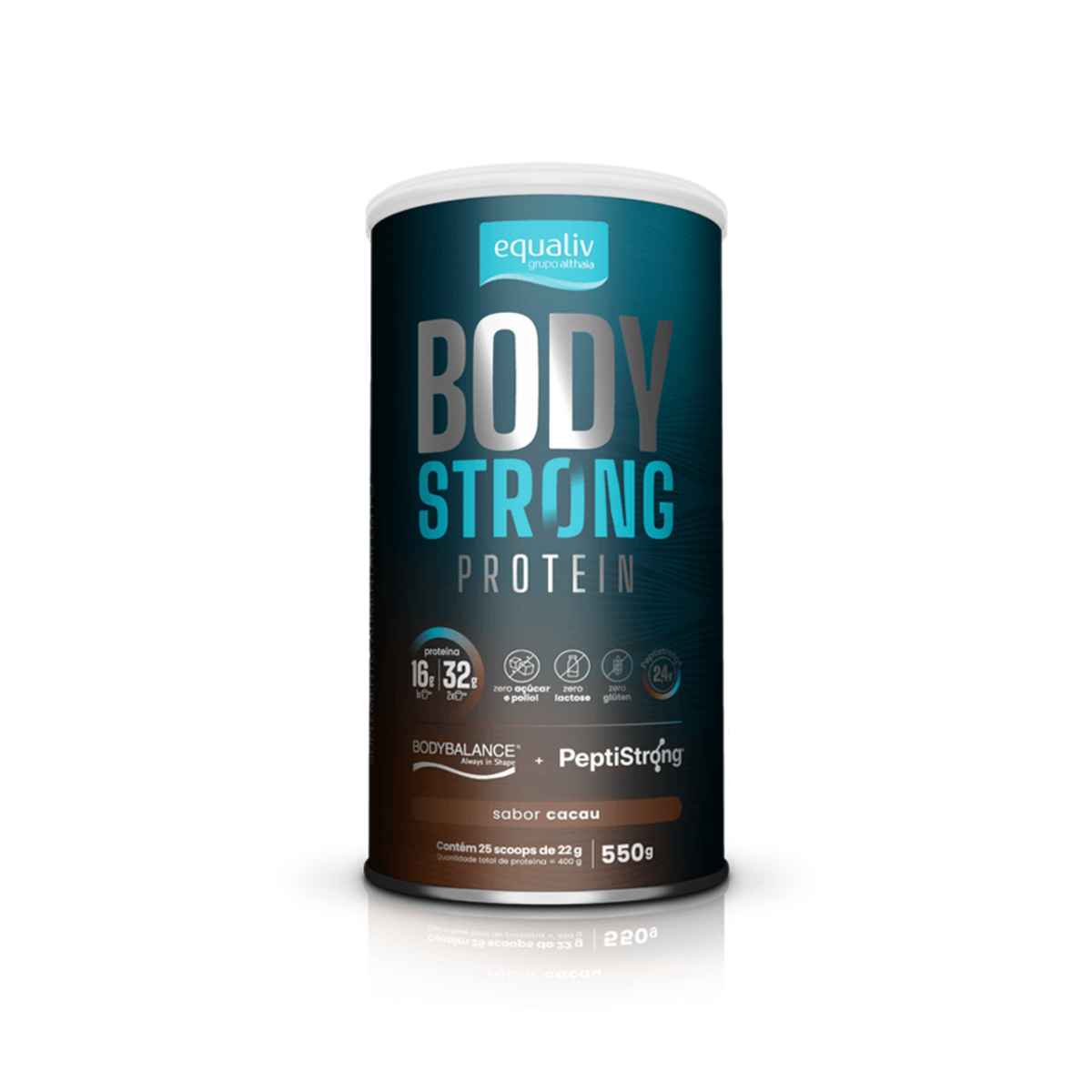 Body Strong Protein Equaliv 550g com PeptiStrong e Bodybalance. Zero lactose Zero Açúcar e Zero Glúten, foto 1