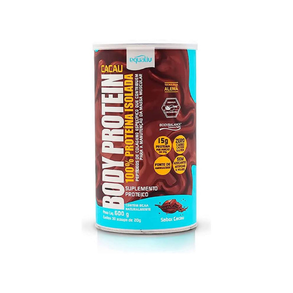 Body Protein  Equaliv Cacau 100% 600g - Body Suplementos