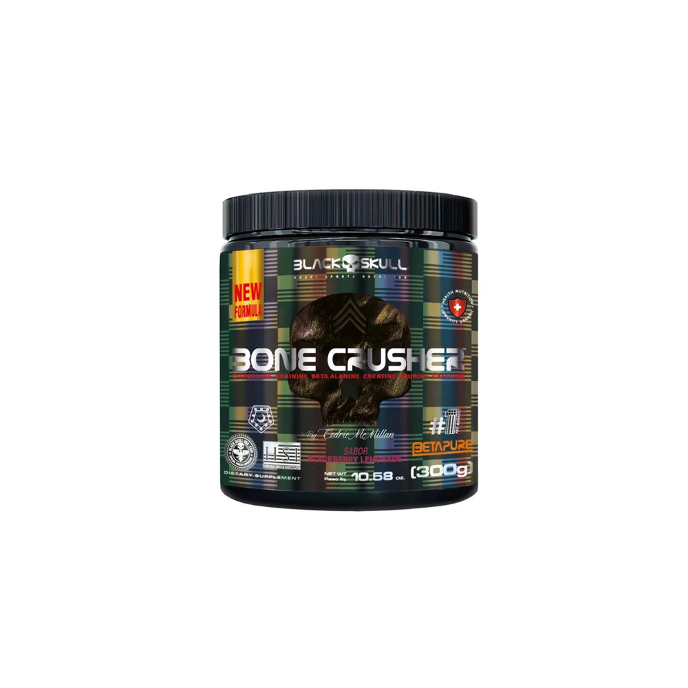 Bone Crusher Pre treino 300g Black Skull, Frutas Vermelhas