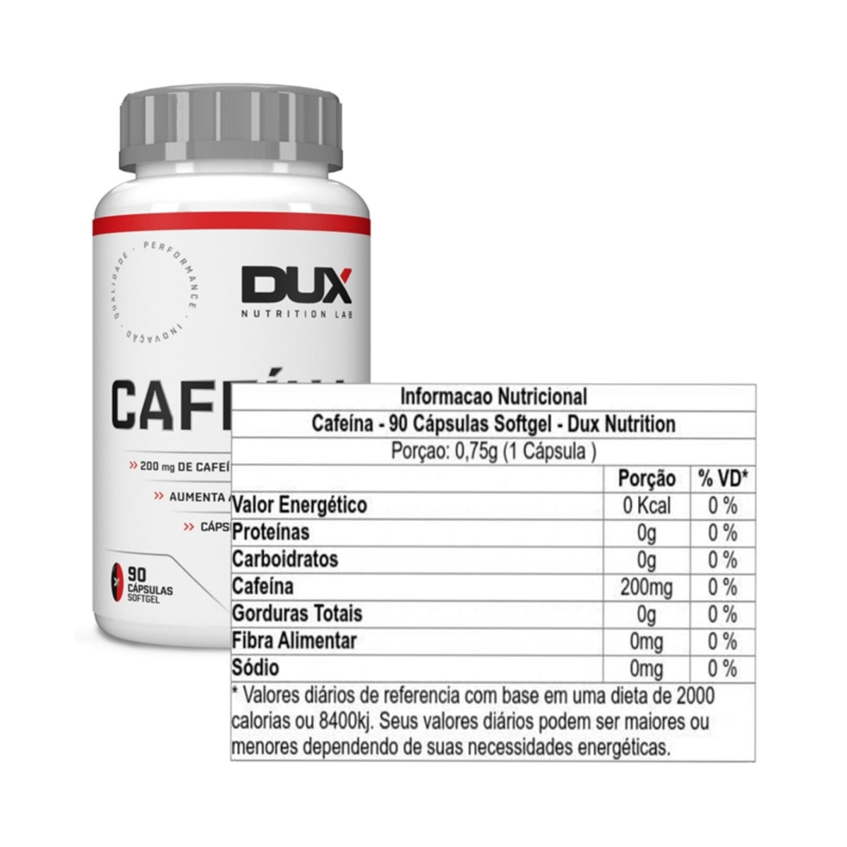 Cafeína Dux 90 Cápsulas 200mg, foto 2