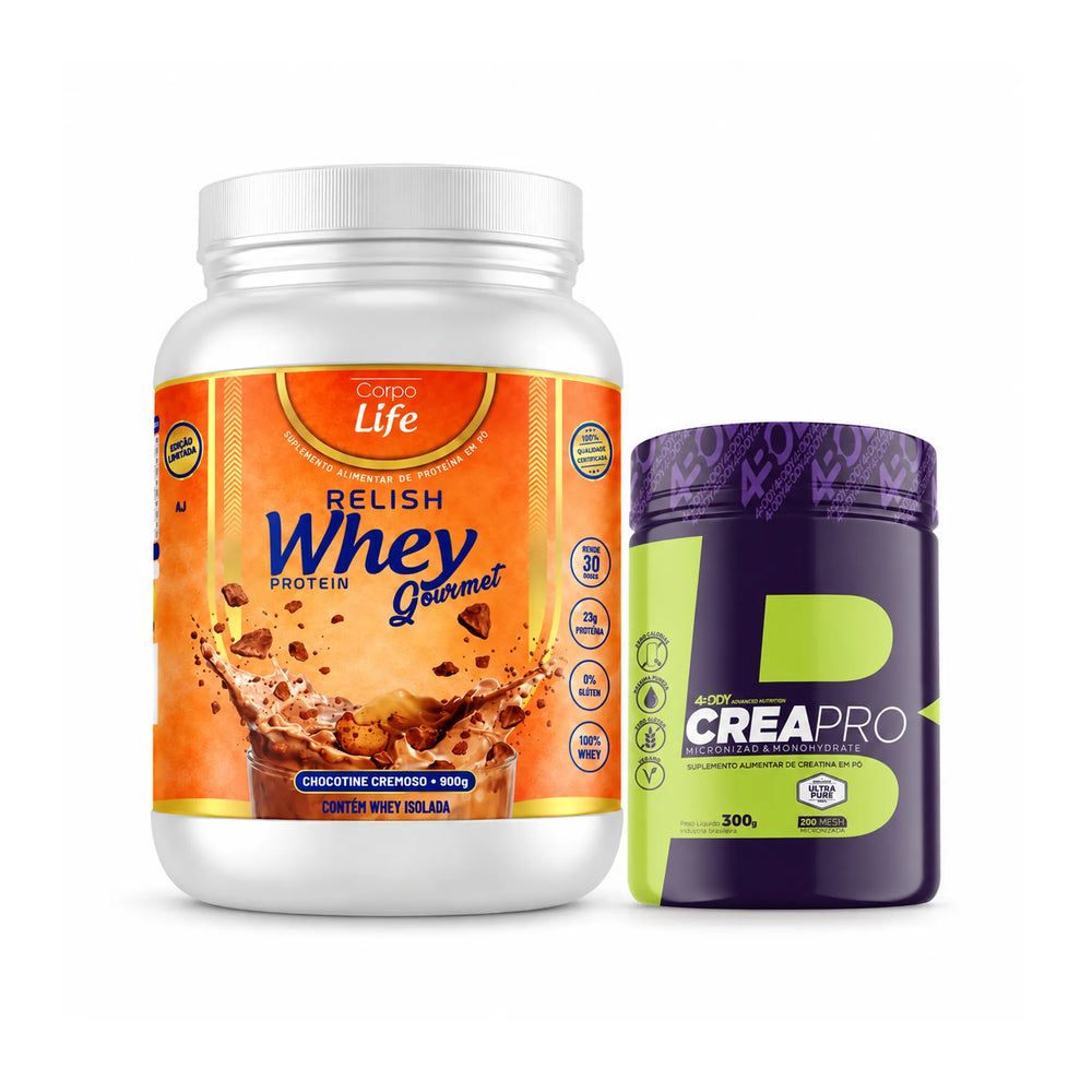 Combo Relish Whey e Creatina Creapro 300g