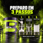 Como tomar a beta-alanina Beta Pro 150 g 4Body: 1 dosador de 2g em 150ml de água