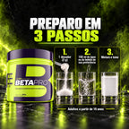 Como tomar a beta-alanina Beta Pro 300 g 4Body: 1 dosador de 2g em 150ml de água