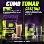 Como tomar o whey Pure Whey (2 dosadores em 200ml) e a creatina Crea Pro (1 dosador em 150ml) da 4Body