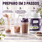 Como tomar o whey isolado Iso4Whey 4Body: pó em 200ml de água gelada