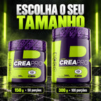 Creatina Crea Pro 4Body nos tamanhos de 150g com 50 porções e 300g com 100 porções
