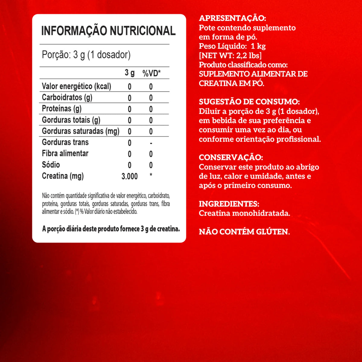 Creatina Hardcore Integral Medica 1kg refil, foto 5