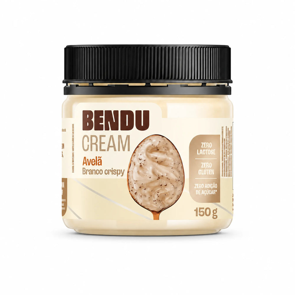 Creme de avelã Bendu Cream Mini 150g sabor bombom branco crispy