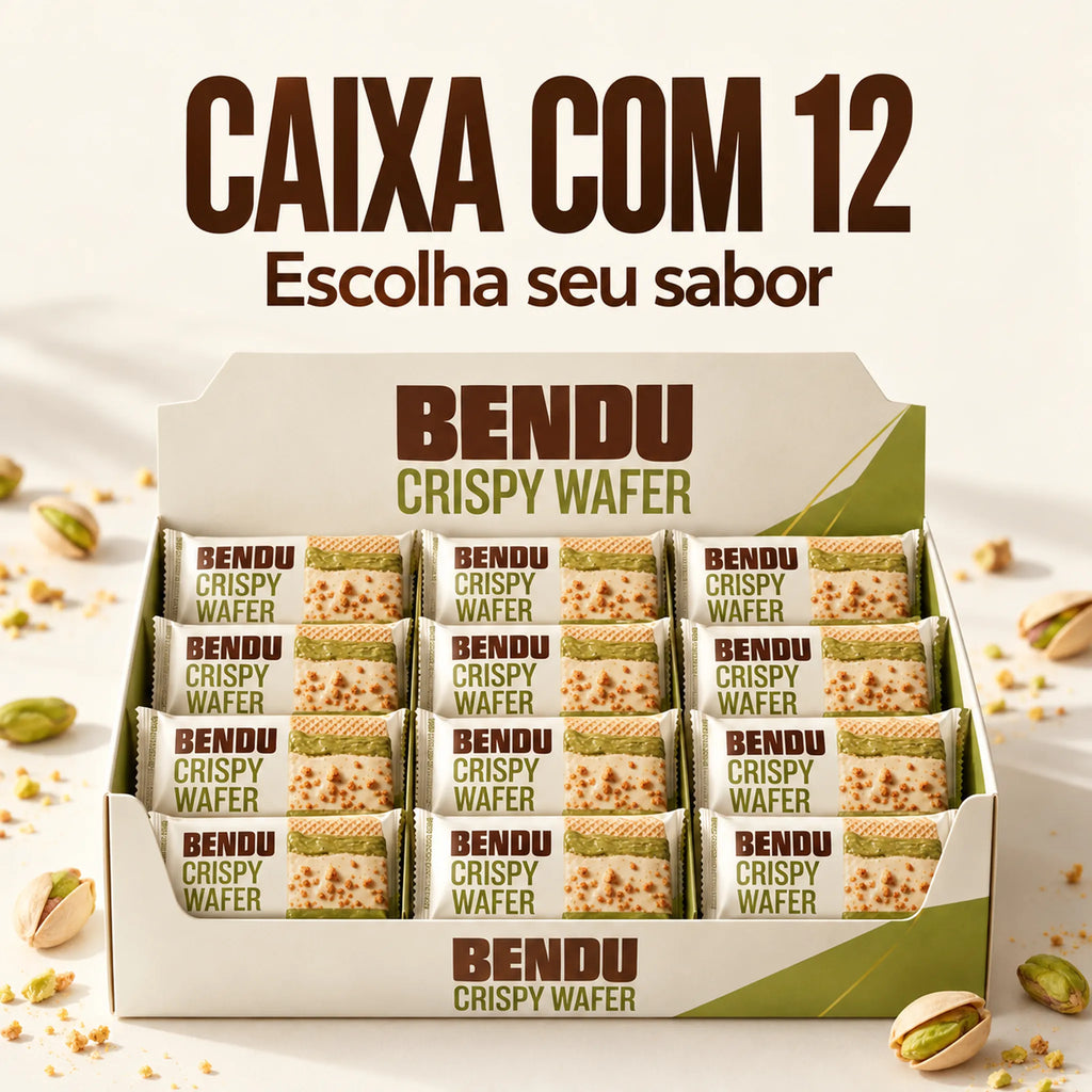Caixa com 12 unidades de Crispy Wafer Bendu 40g