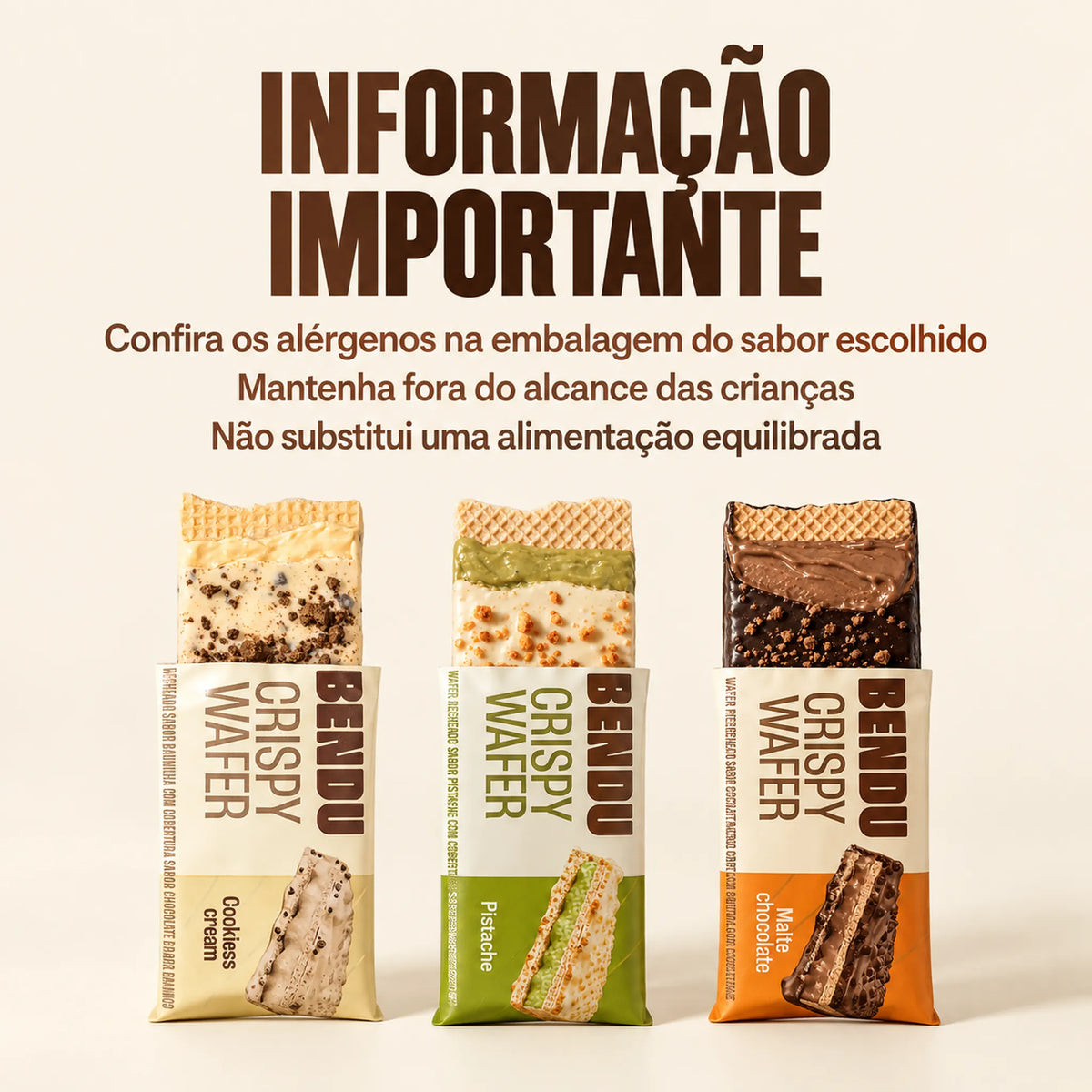 Informações importantes sobre o Crispy Wafer Bendu 40g