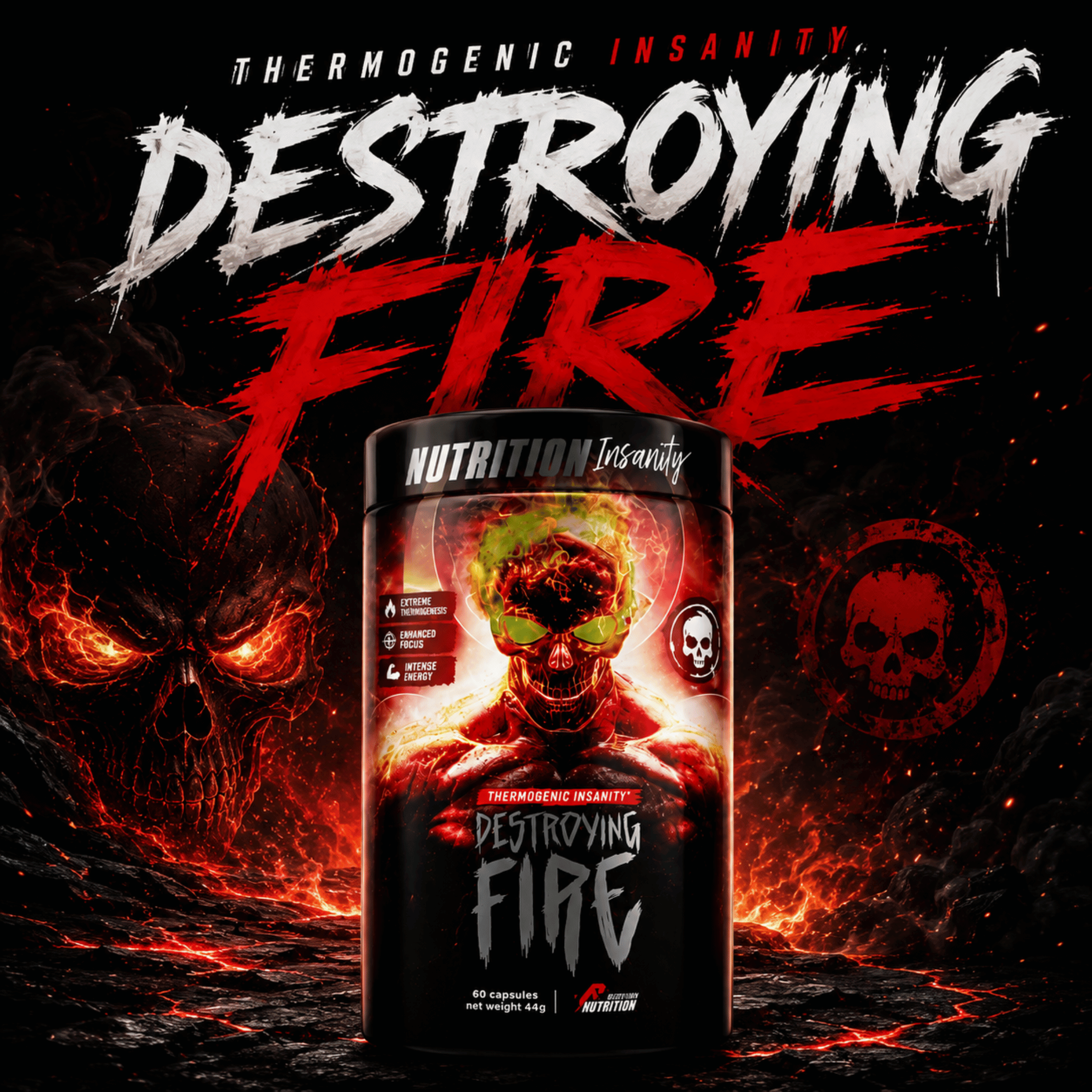 Destroying Fire 60 cápsulas Termogênico - Vindix