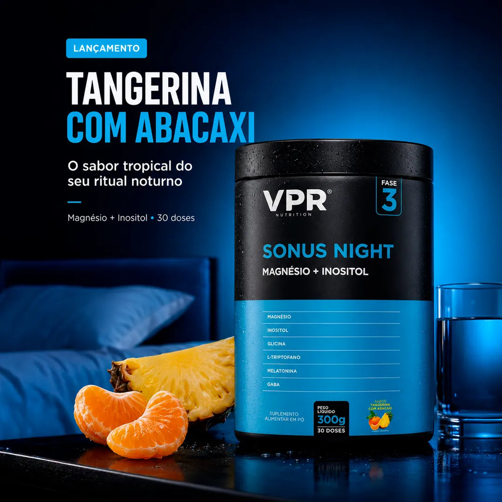 Sonus Night - Magnesio + Inositol com Gaba e Melatonina 300g Vpr Nutrition, Tangerina com Abacaxi