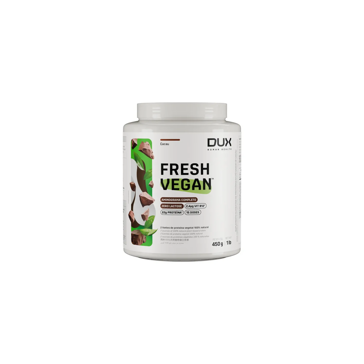 Fresh vegan Proteína vegana Dux Nutrition - 450g, Cacau