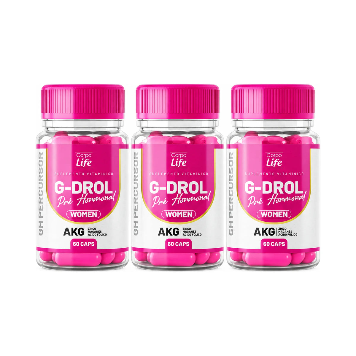G-Drol Woman Corpo Life suplemento vitamínico 60 cápsulas 3 unidades