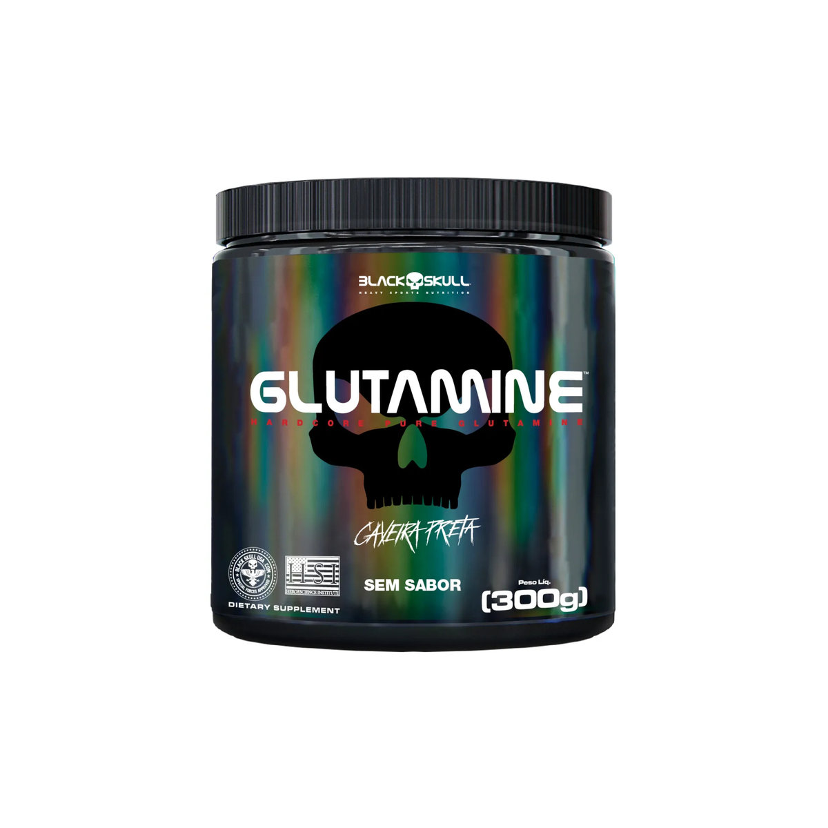 Glutamina Black skull Caveira Preta 300g Glutamina Pura Sem Sabor, foto 1