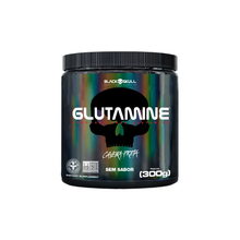 Carregar imagem no visualizador da galeria, Glutamina Black skull Caveira Preta 300g Glutamina Pura Sem Sabor