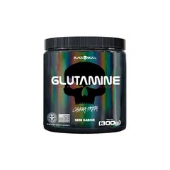Glutamina Black skull Caveira Preta 300g Glutamina Pura Sem Sabor